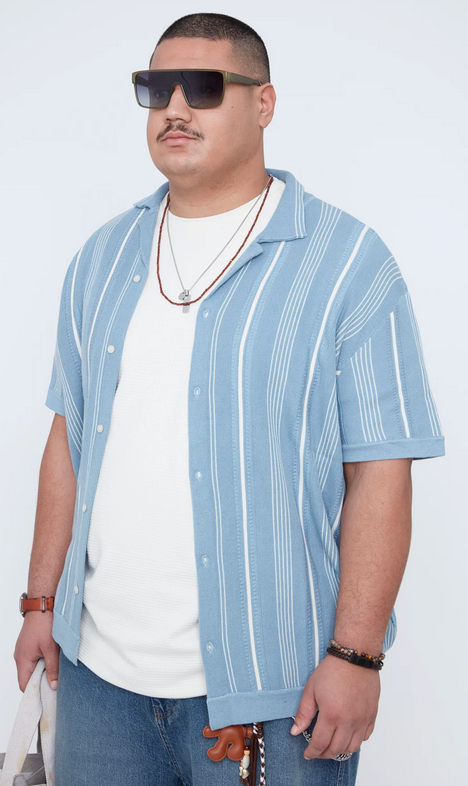 Dobby Boxy Fit, Pastel Blue, Collar Shirt