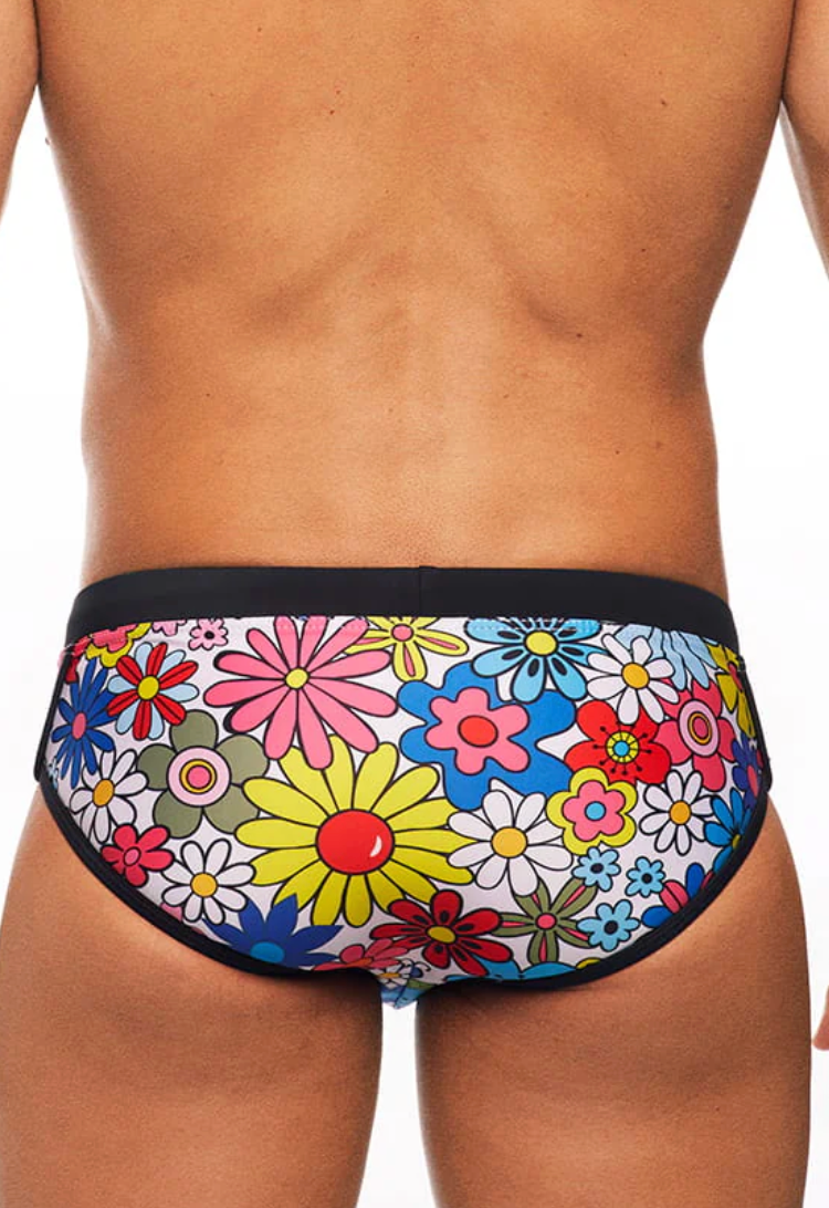 Botanical Vines, Lo Rise Brief, Multi Color Floral