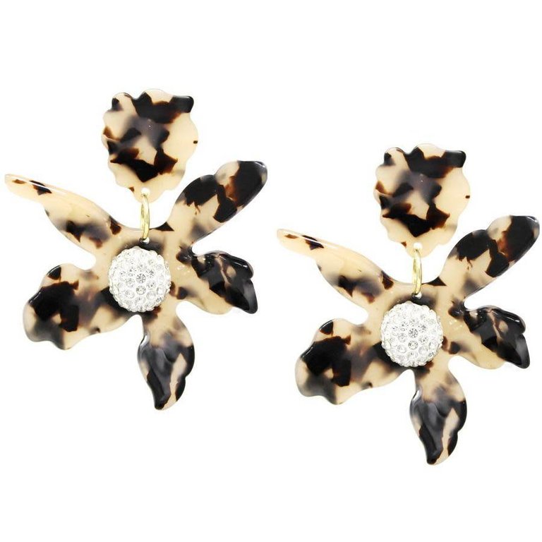 rowe Flower Acetate Statement Earring