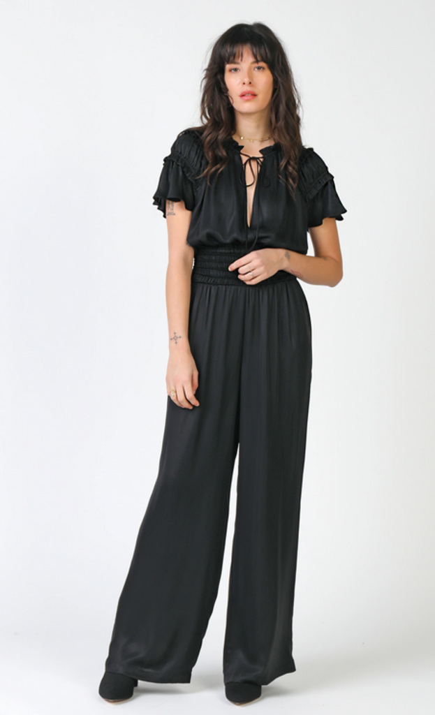 smocked waist jumpsuit