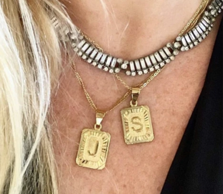Honey Rose & K HRK Initial Tag Necklaces - Box Chain