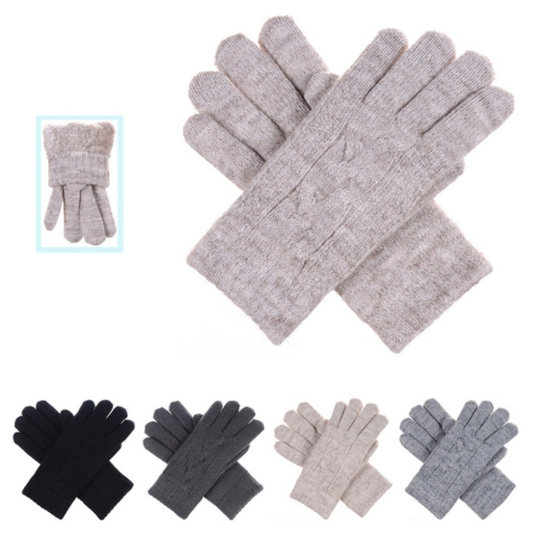 Single Cable Knit lined sweater glove