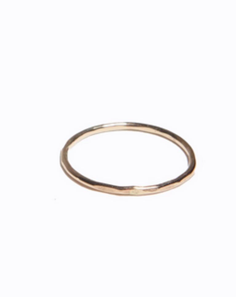 Hammered thin stacking ring