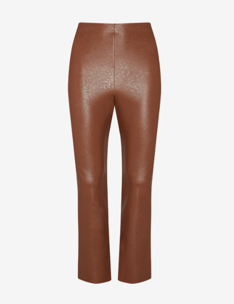 Faux Leather Cropped Flare Legging 