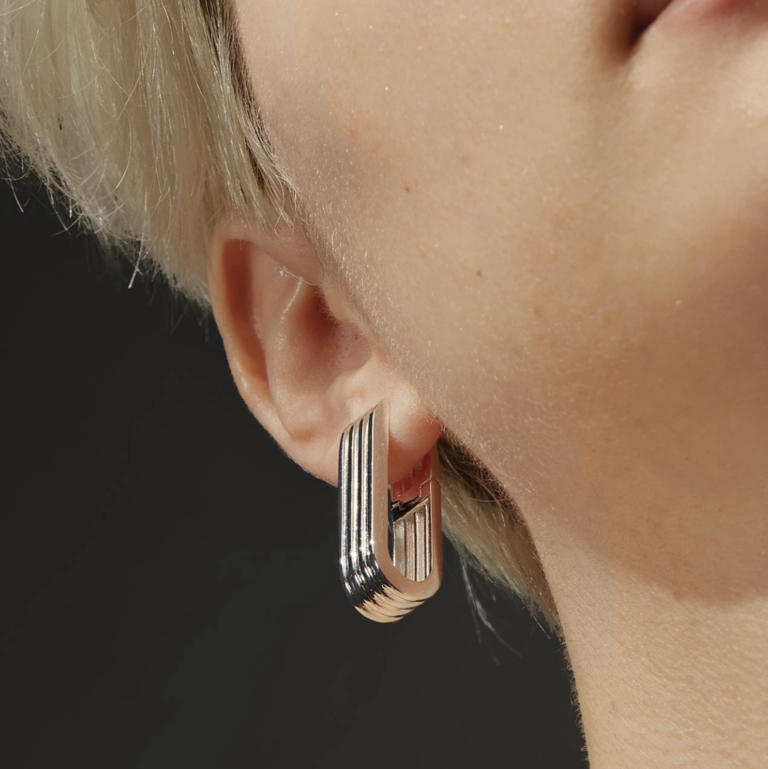 Jenny Bird Rahni Ribbed U-link Earring