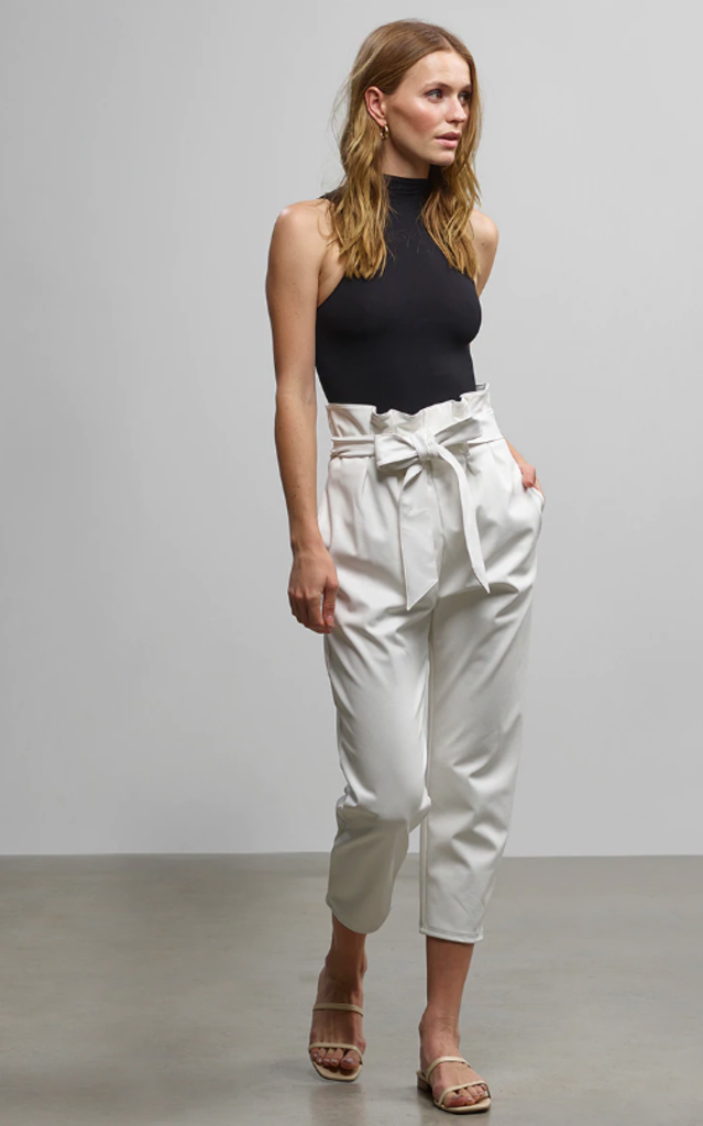 Faux Leather Paperbag Pant - Rowe Boutique