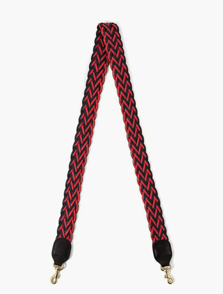 Clare V. Crossbody Strap - belt webbing in Red/Navy