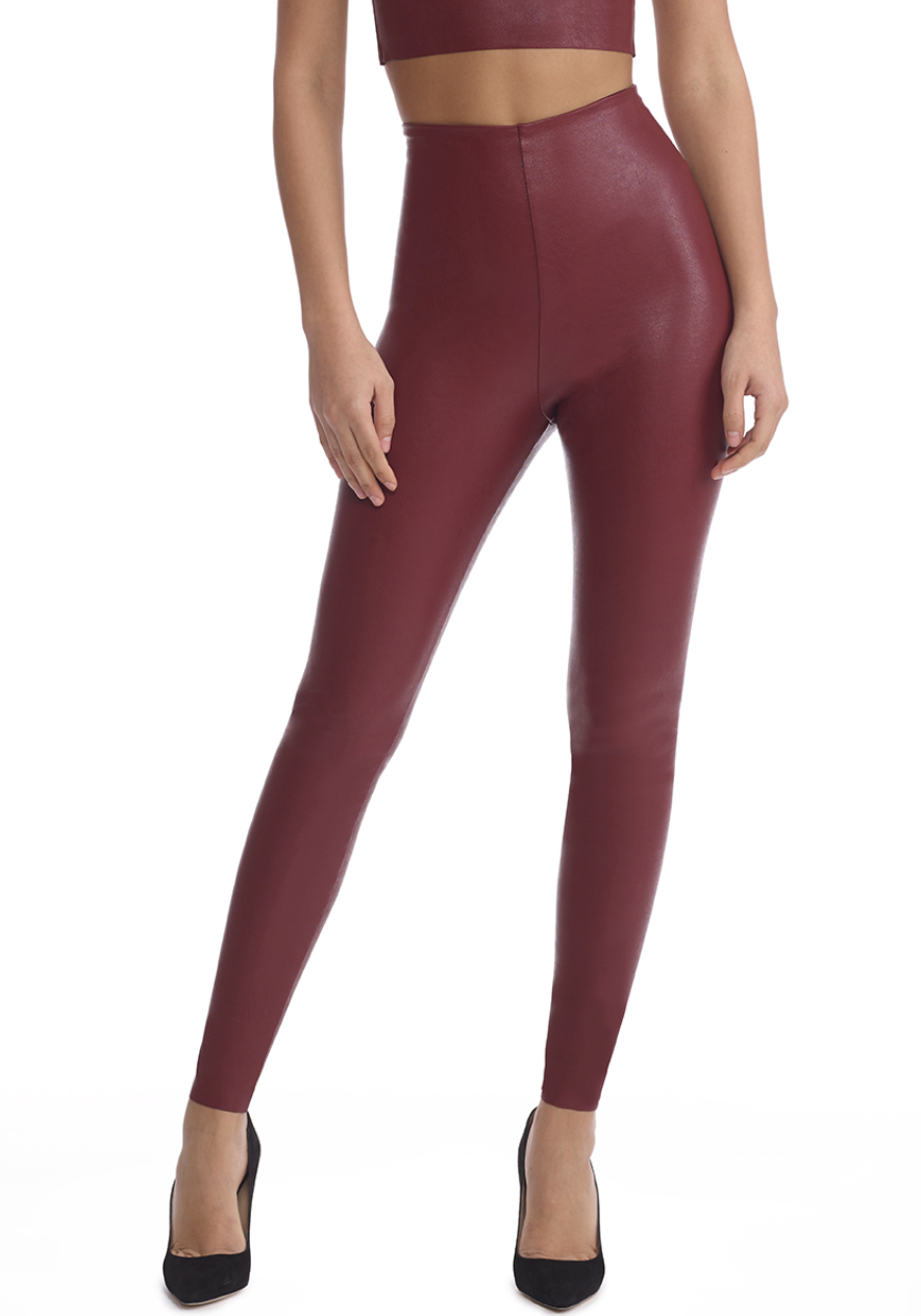 Faux Leather Leggings (Dark Burgundy) – ShopIceeCollection