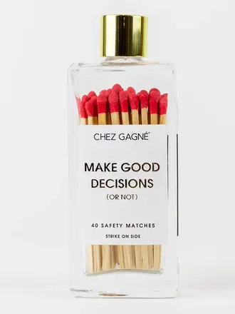 Chez Gagne Glass Bottle Matches