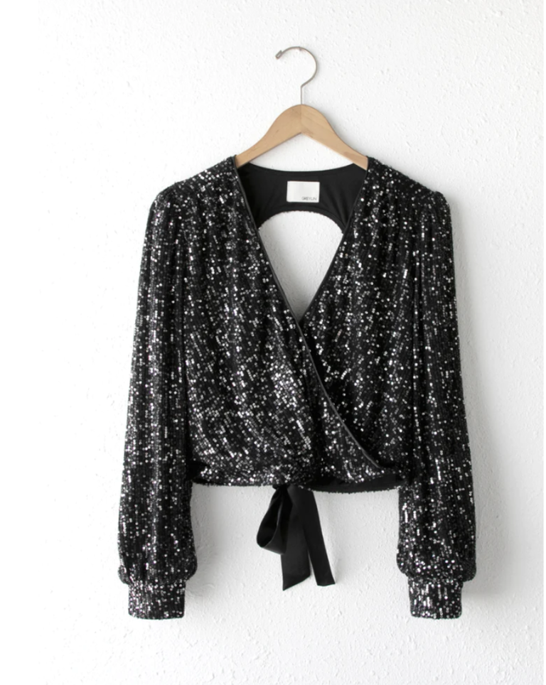 Greylin Eliza Open Back Sequin Top