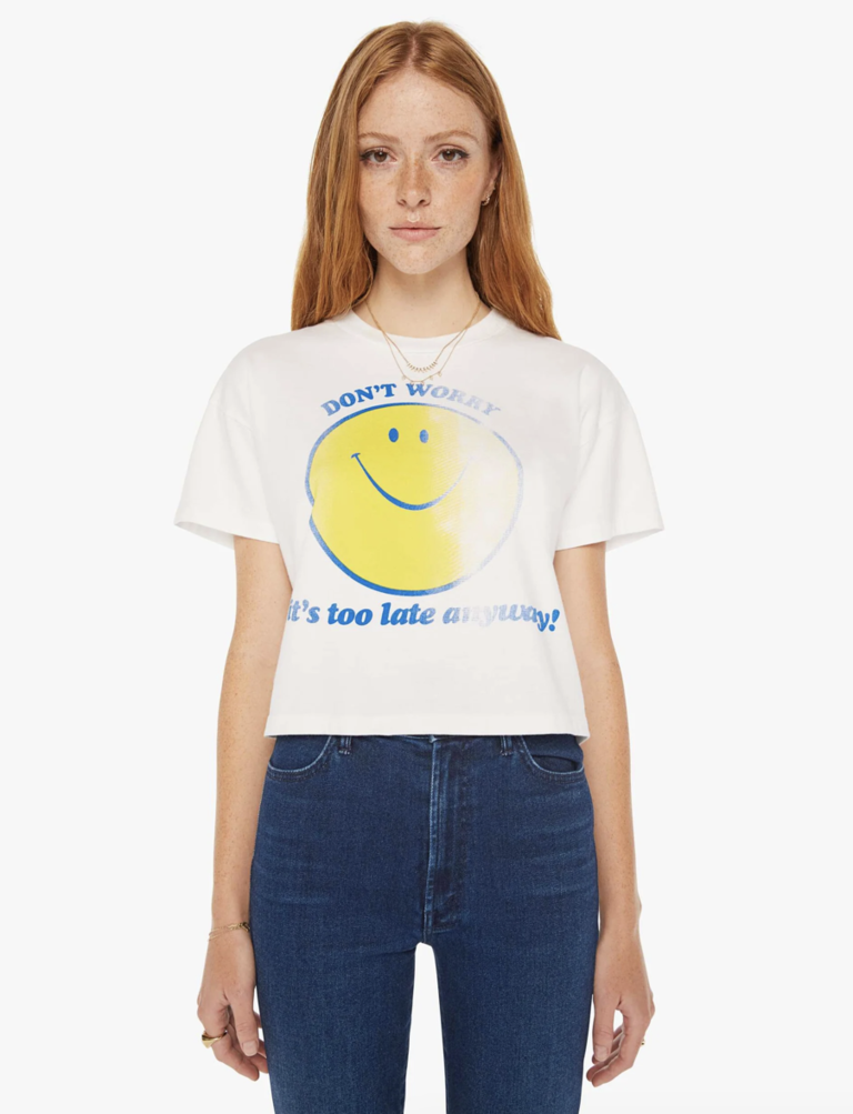 Mother Denim The Grab Bag Crop Tee Don't Worry