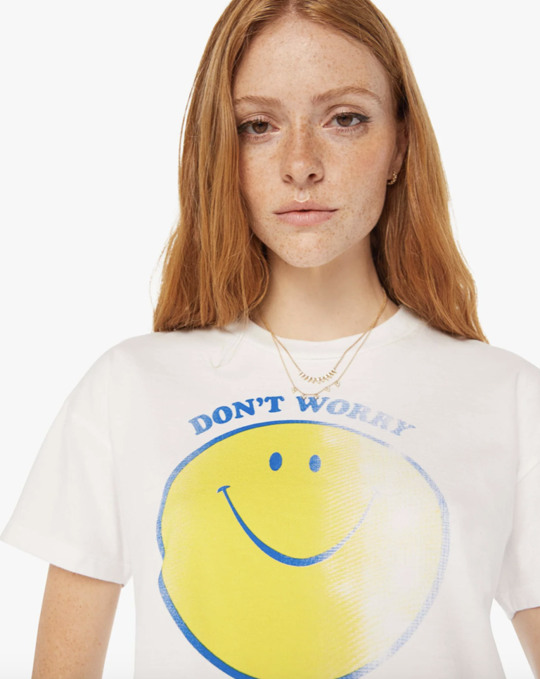 Mother Denim The Grab Bag Crop Tee Don't Worry