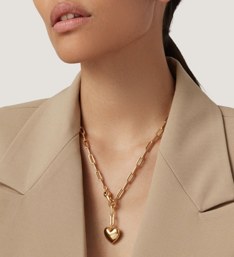 Jenny Bird Puffy Heart Necklace