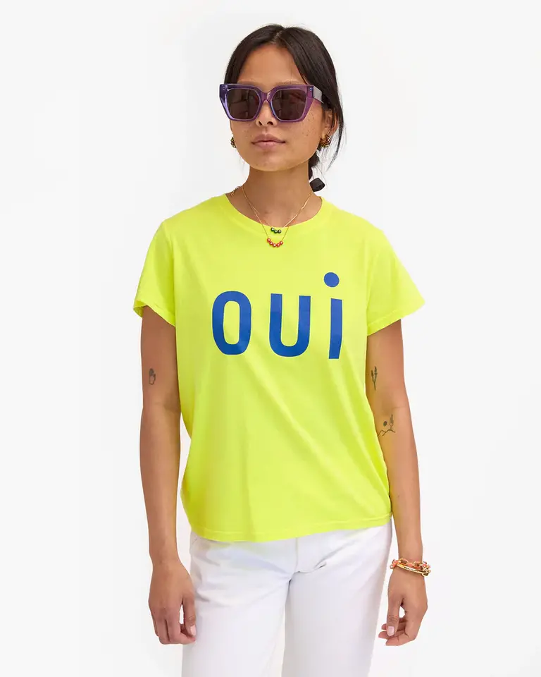 Clare V. Classic Tee - OUI Neon Yellow