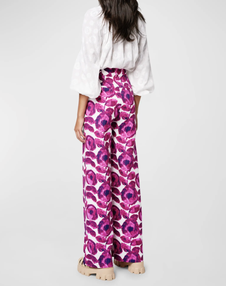 Smythe Pleated Trouser - Begonia Floral