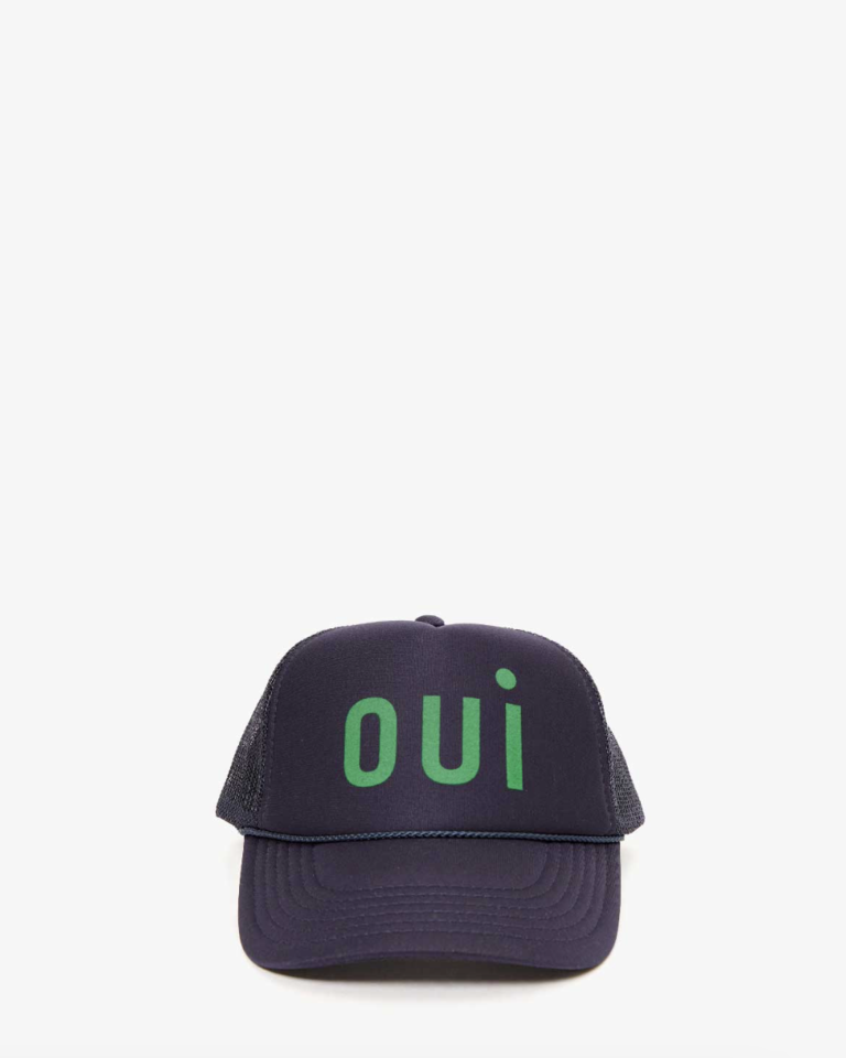 Clare V. Trucker Hat w/ Green OUI