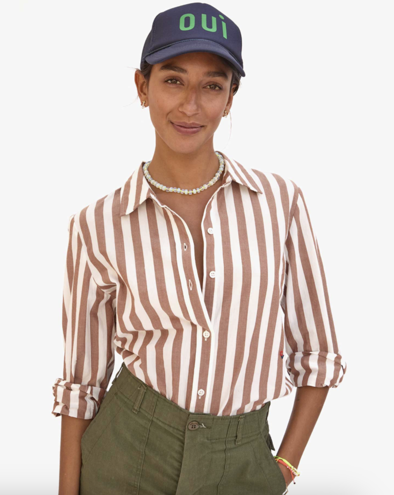 Clare V. Trucker Hat w/ Green OUI