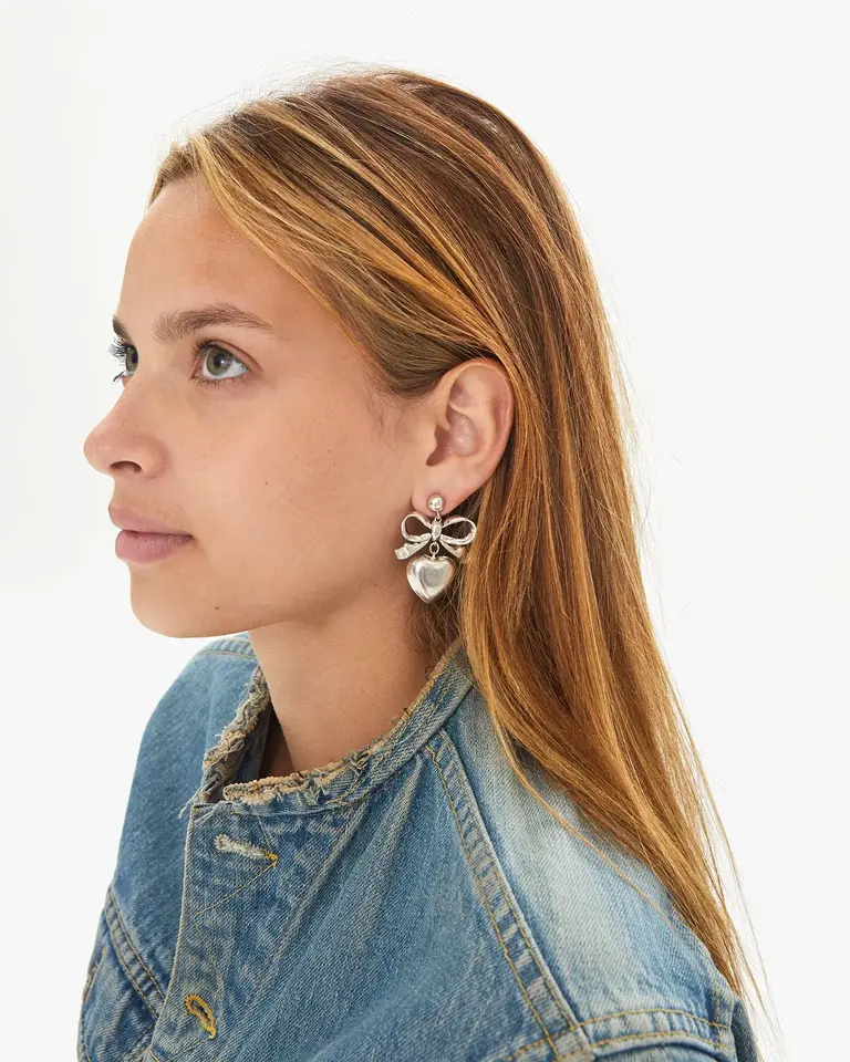 Clare V. Heart Drop Earrings
