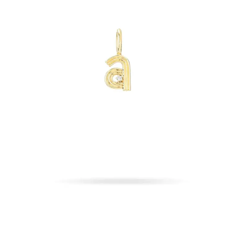 Adina Reyter GOLD Groovy Diamond Initial Mini Bead Charm gold Y14