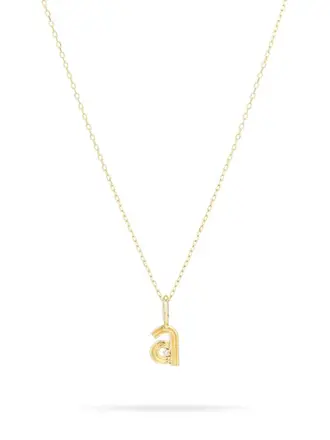 Adina Reyter GOLD Groovy Diamond Initial Mini Bead Charm gold Y14