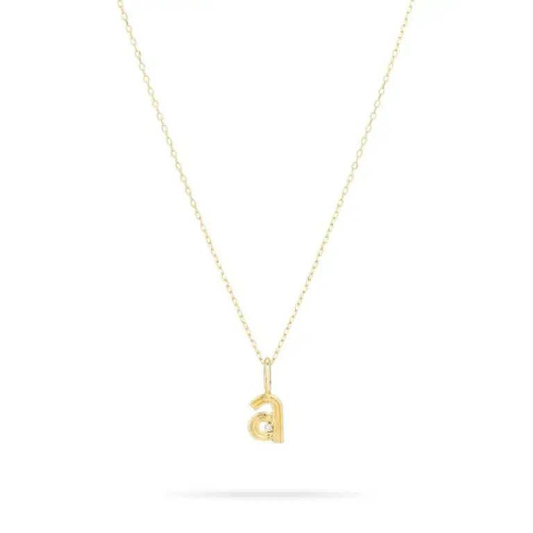 Adina Reyter GOLD Groovy Diamond Initial Mini Bead Charm gold Y14