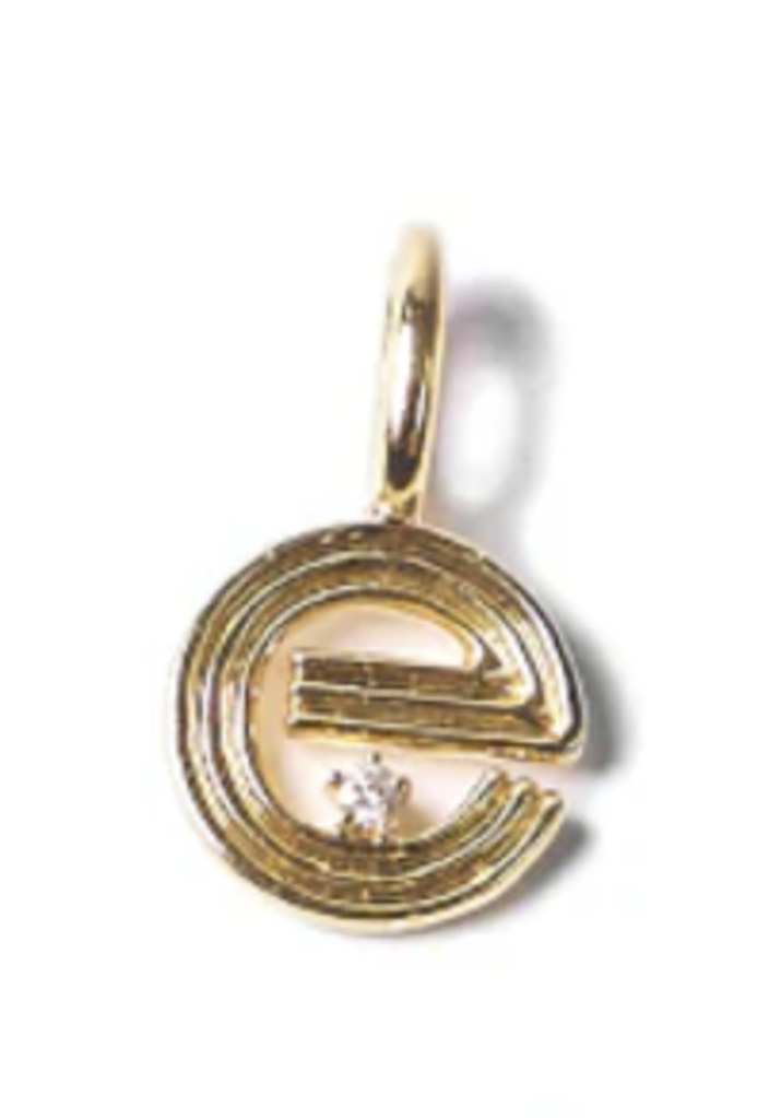 Adina Reyter GOLD Groovy Diamond Initial Mini Bead Charm gold Y14