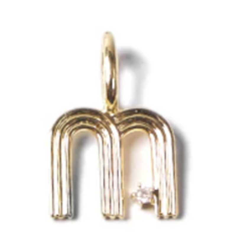 Adina Reyter GOLD Groovy Diamond Initial Mini Bead Charm gold Y14