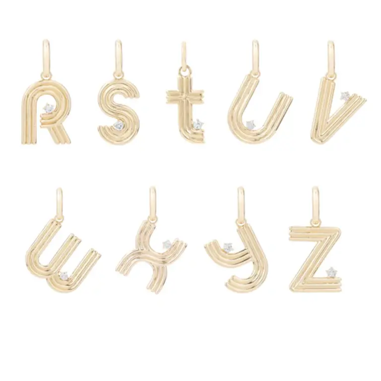 Adina Reyter Groovy Diamond Initial Hinged Charm