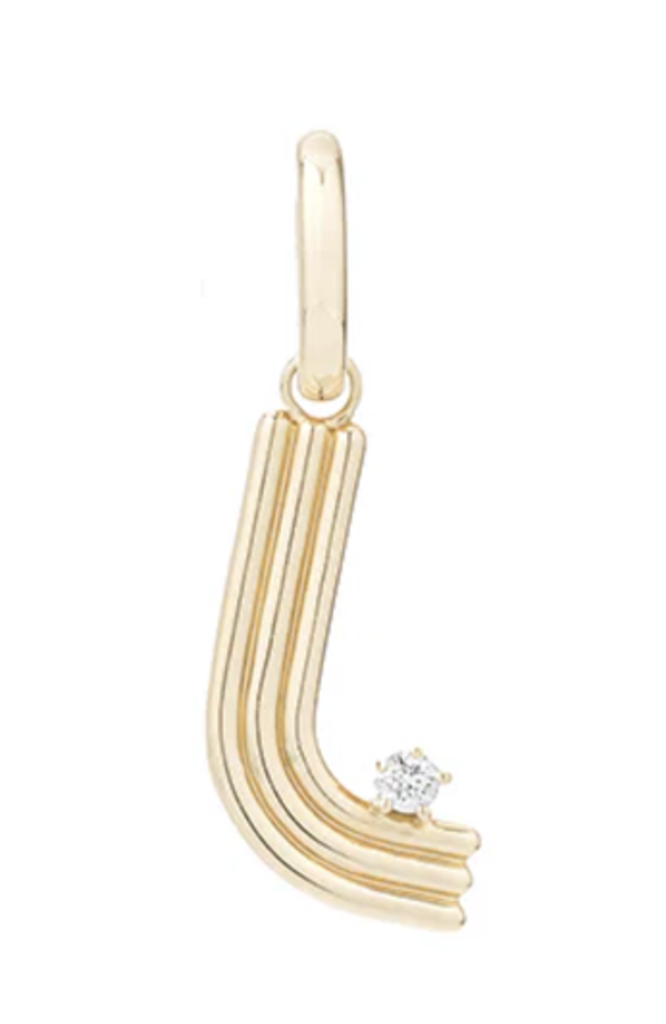 Adina Reyter Groovy Diamond Initial Hinged Charm