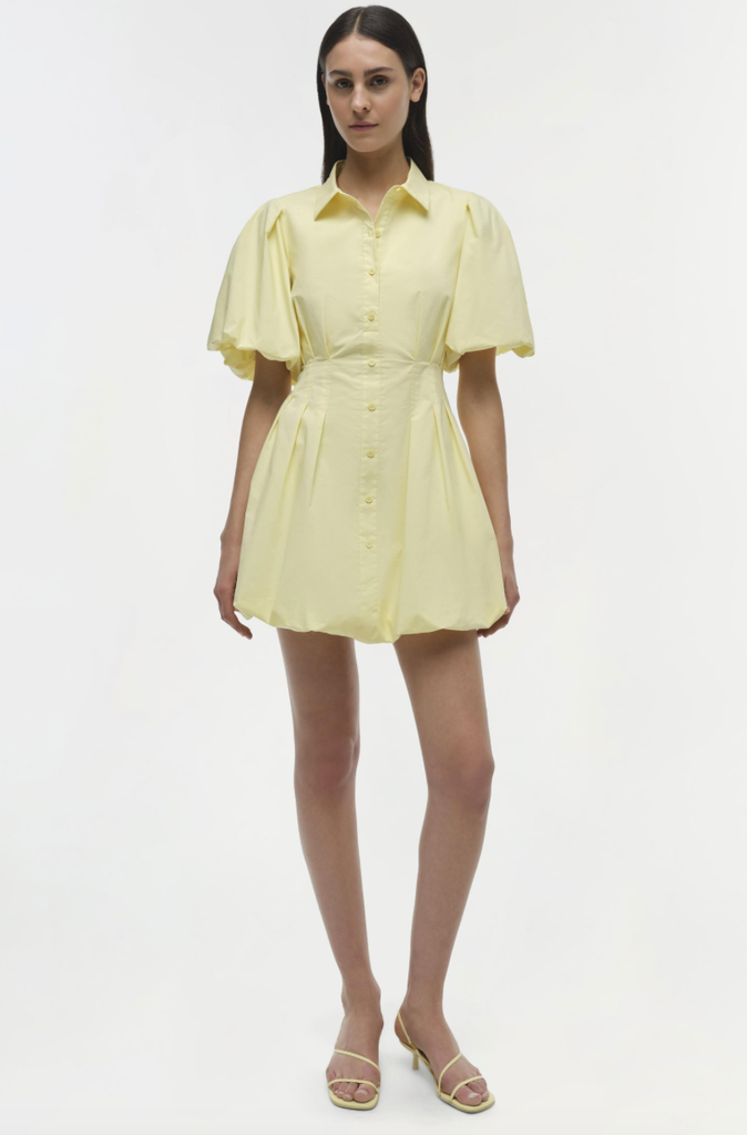Simkhai Cleo Balloon Pintuck Mini Dress