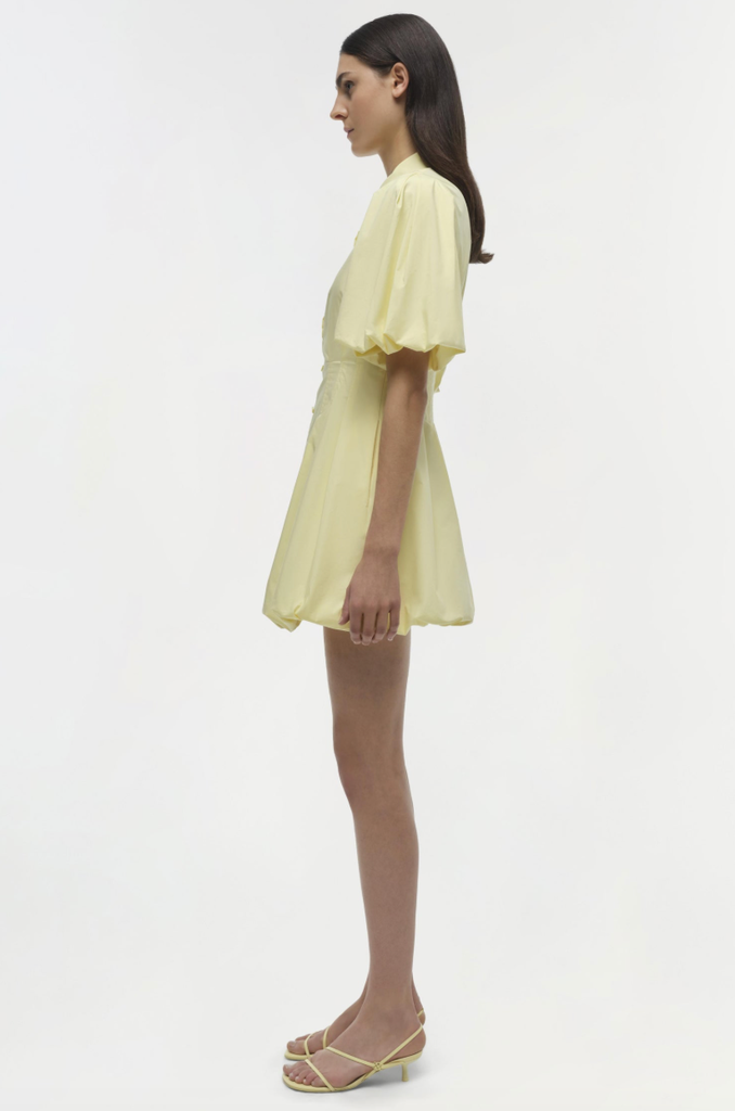 Simkhai Cleo Balloon Pintuck Mini Dress