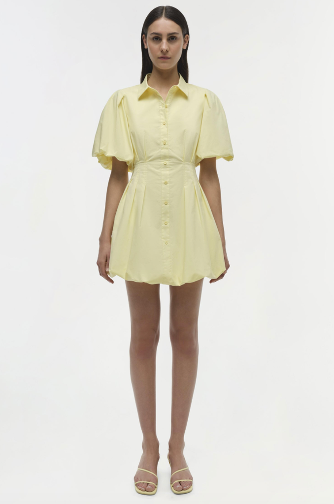 Simkhai Cleo Balloon Pintuck Mini Dress