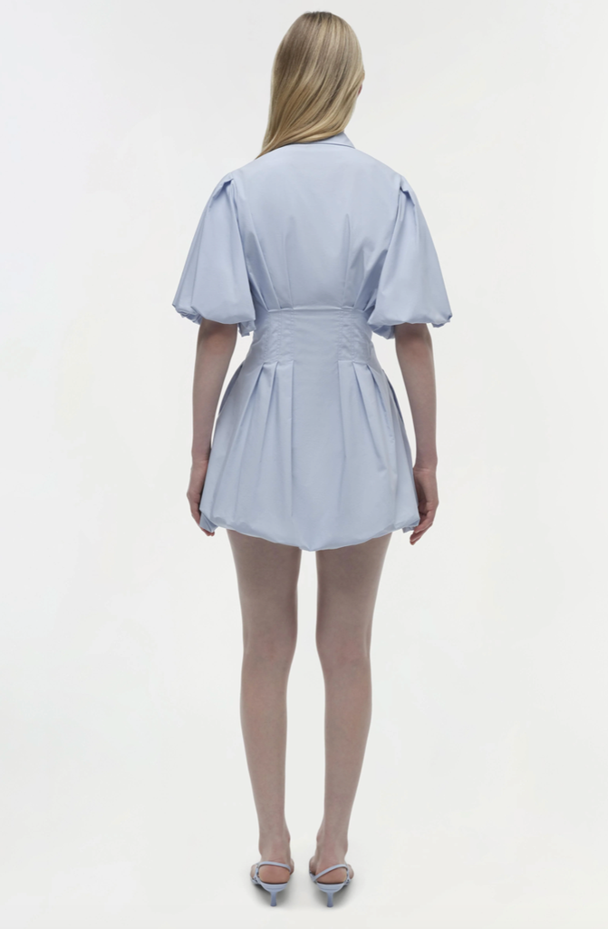 Simkhai Cleo Balloon Pintuck Mini Dress
