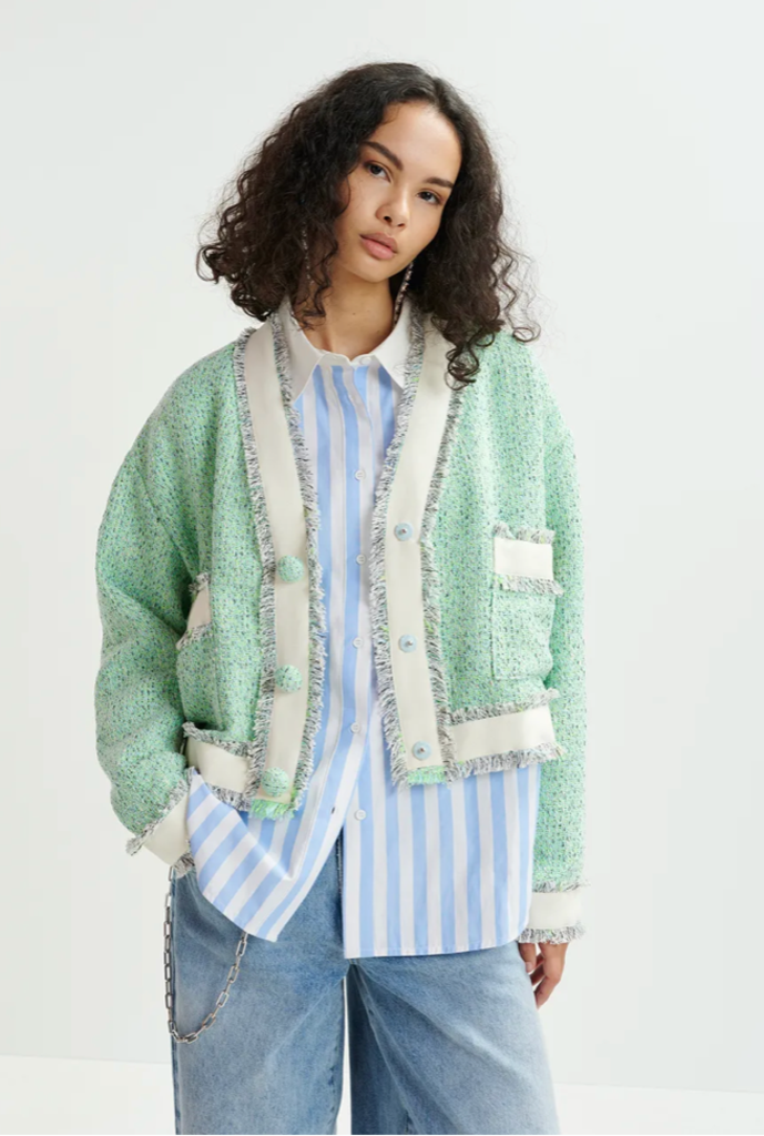 Essentiel Antwerp Hoola Cropped Tweed Jacket