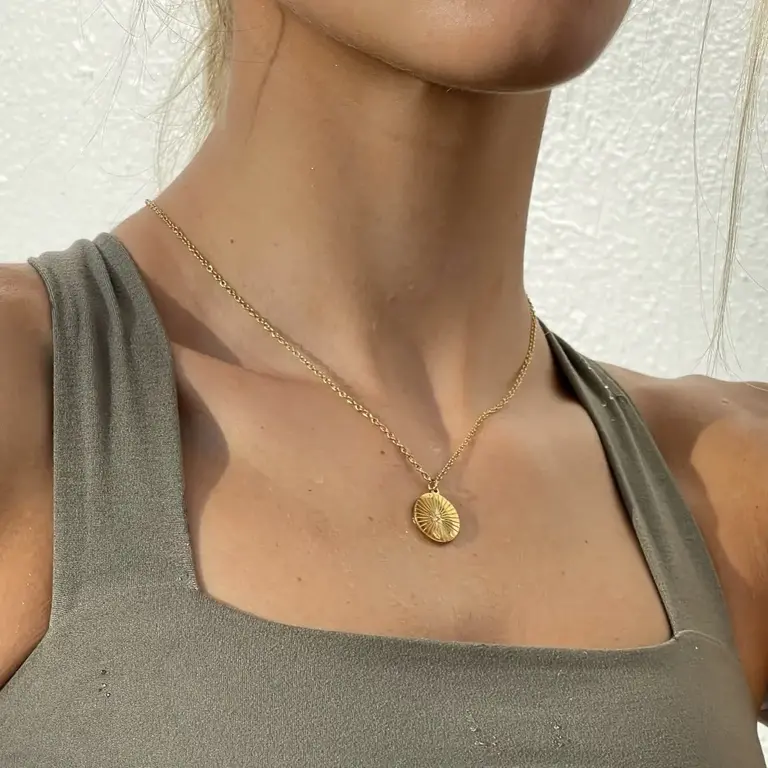 Ellie Vail Jewelry Rue Sunburst Disc Necklace
