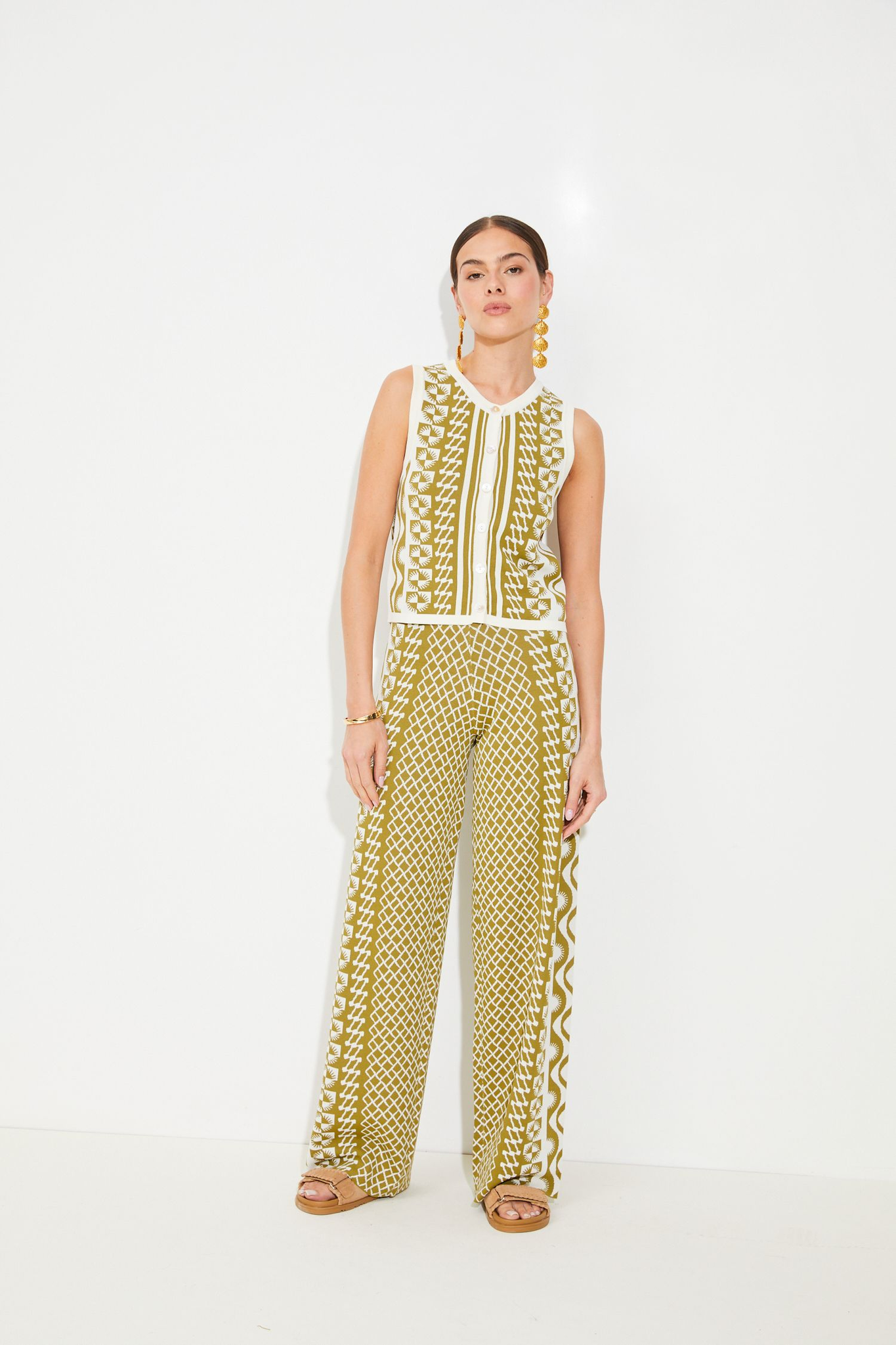 Plus Size Crochet Diamond Knit Pants