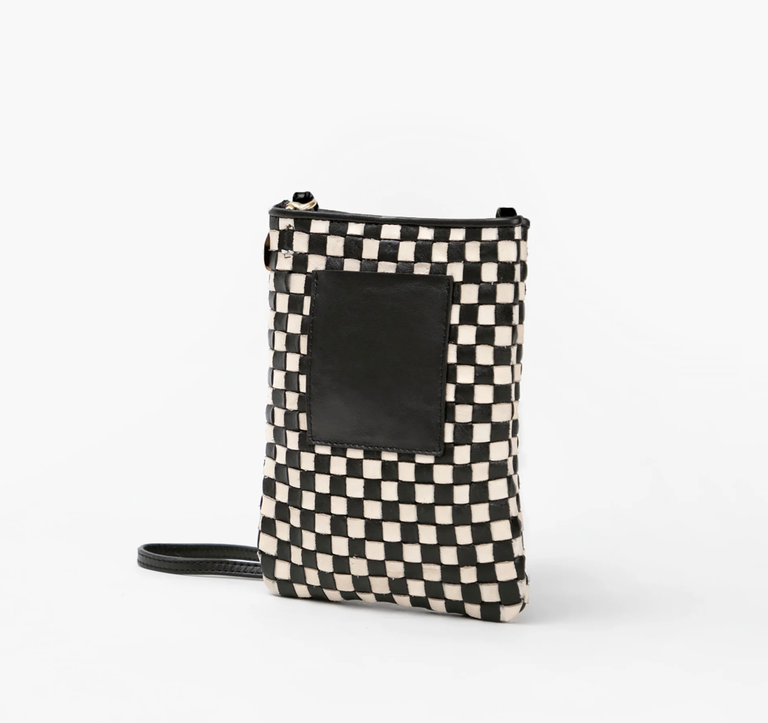Clare V. Woven Checker Poche