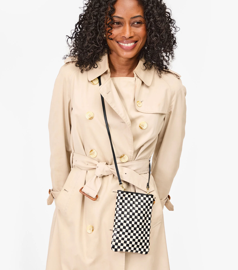 Clare V. Woven Checker Poche