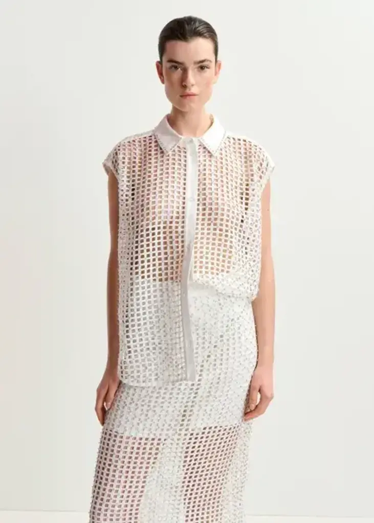 Essentiel Antwerp Harness Sequin Mesh Shirt