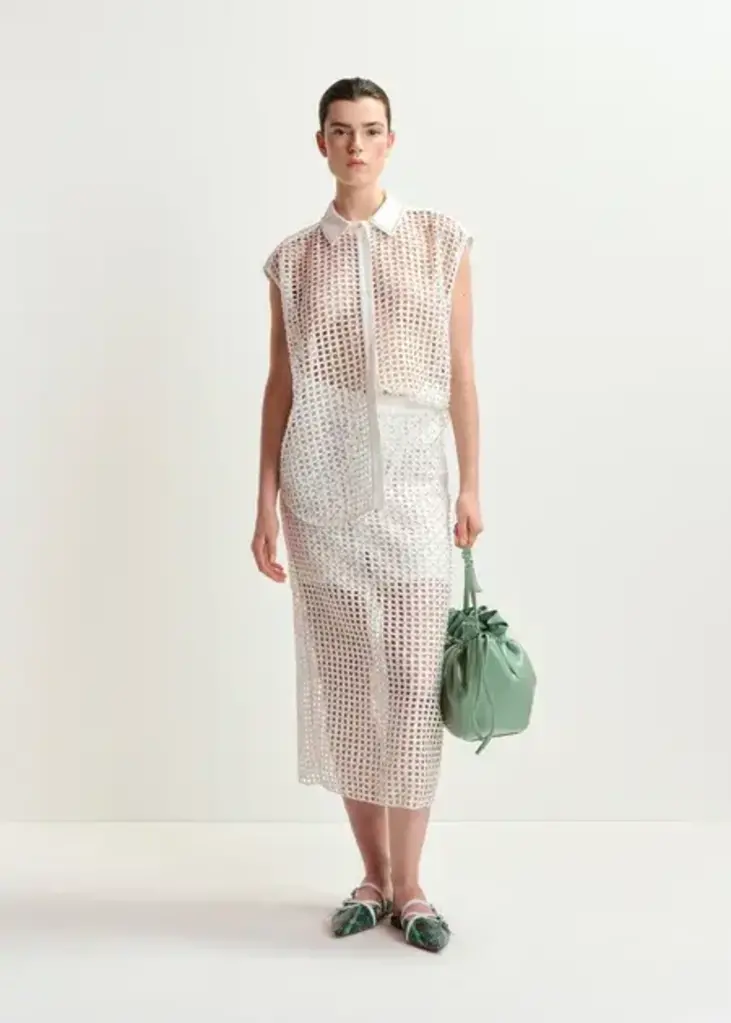 スカート Essentiel Antwerp HANDKERCHIEF SEQUIN MESH SKIRT Handkerchief sequin mesh skirt - Rowe Boutique