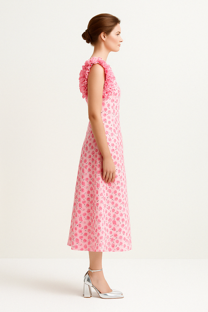 Essentiel Antwerp Hexico Ruffle Midi Dress