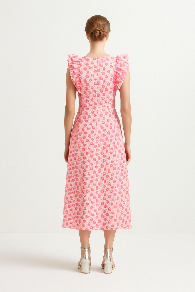 Essentiel Antwerp Hexico Ruffle Midi Dress