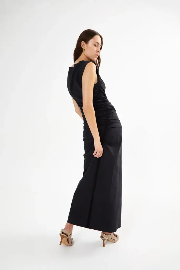 Rabens Saloner Bibber Papery Fitted Long Dress