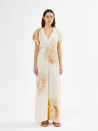 Rabens Saloner Rosie Cartwheel frill neck Dress