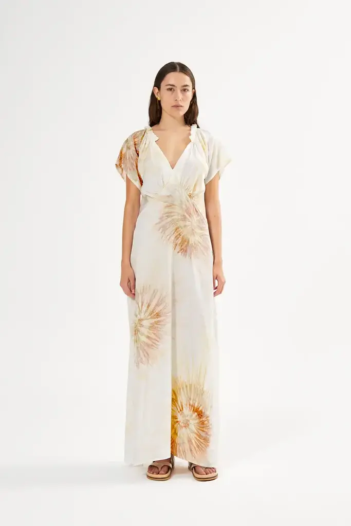 Rabens Saloner Rosie Cartwheel frill neck Dress