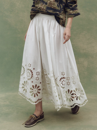 The Great The Super Bloom Eyelet Skirt