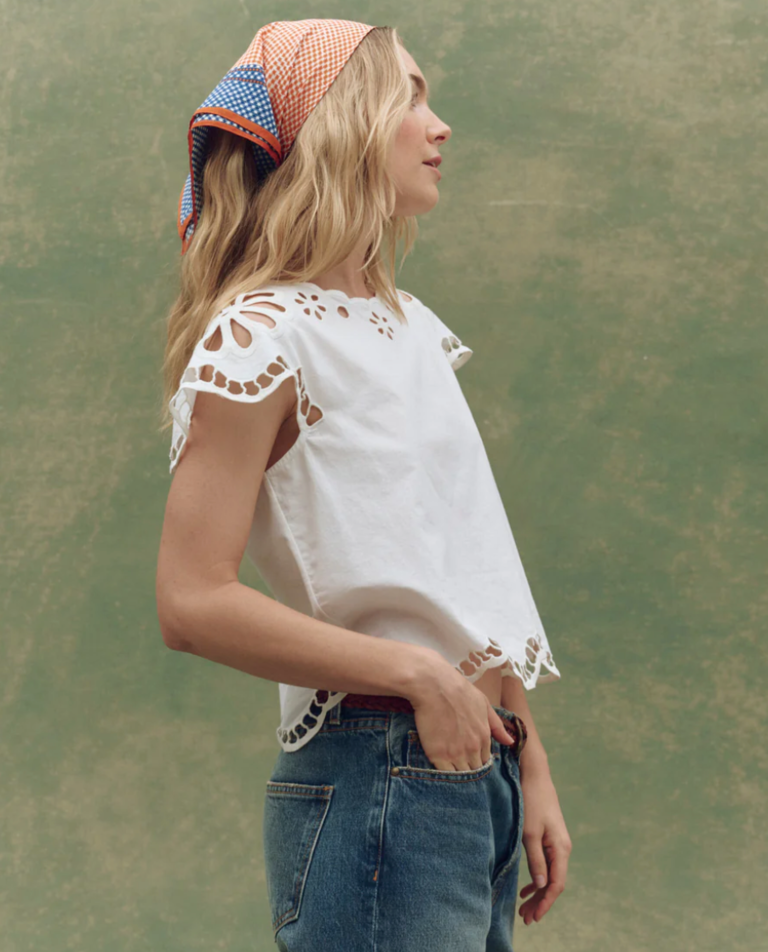 The Great The Super Bloom Eyelet Top