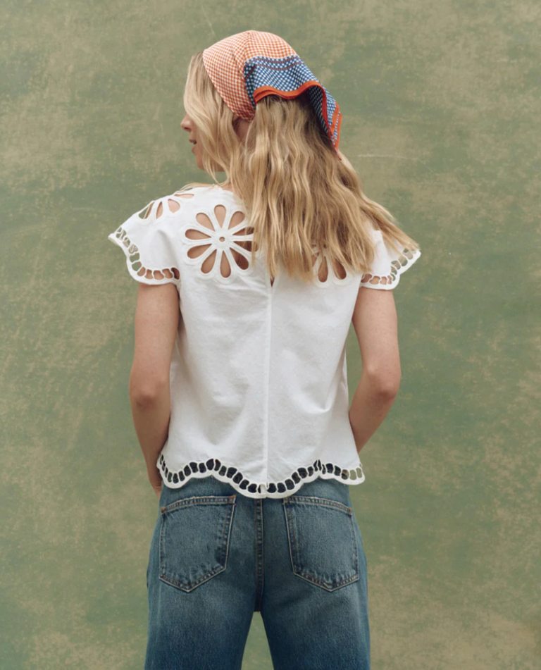 The Great The Super Bloom Eyelet Top