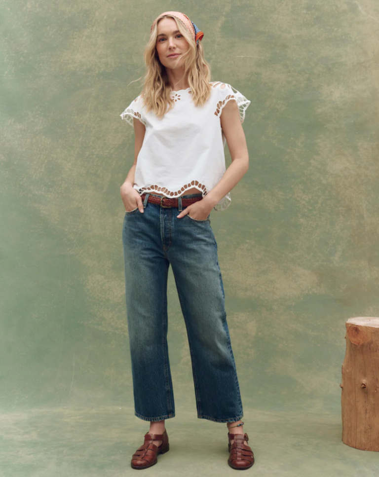 The Great The Super Bloom Eyelet Top