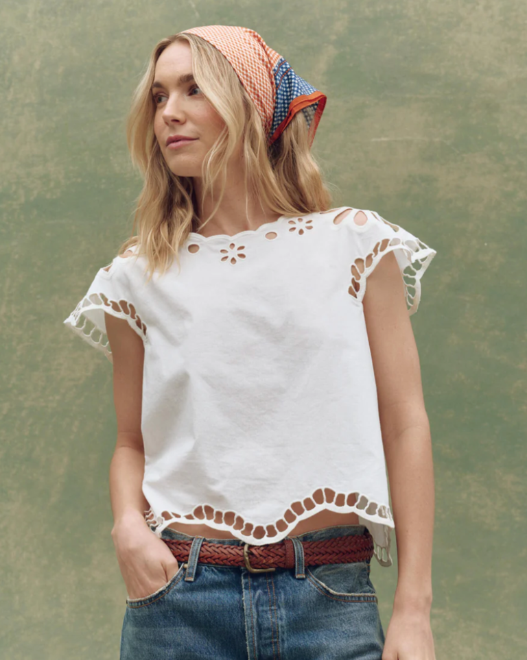 The Great The Super Bloom Eyelet Top